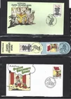AUSTRALIANA - CLASSIC CHILDREN'S BOOKS, 1985 FIRST DAY COVERS. 6 ENV. 5 BMARKS