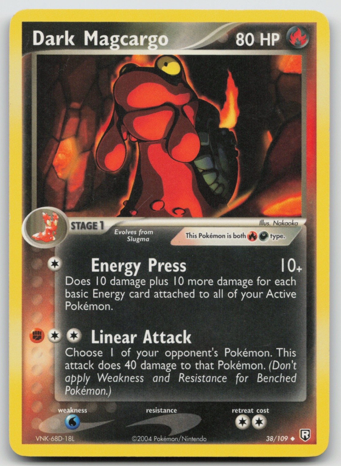 Pokemon Card Dark Magcargo Uncommon Team Rocket Returns 38/109