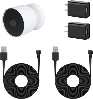 2Pack Power Adapter for Google Nest Cam , with 16.4Ft/5M Weatherproof Charging