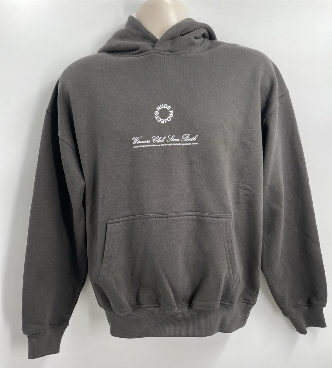 Nude Project Unisex Hoodie Virginity Hood Ash Designer 100% Cotton