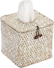 Woven Tissue Box Holder 🌿 Whitewash Decor for Any Room