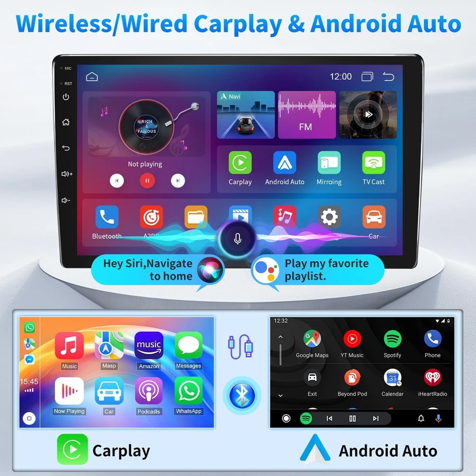 Radio estéreo Android 13 10,1" Carplay para Ford E-250 E-350 Super Duty 1998-2008 Foto 2 de 4