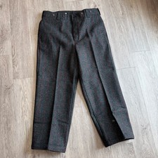 Vintage 90's Woolrich Mens Wool Hunting Pants Grey Red Pinstripe Size 34