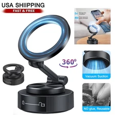 360° Adjustable Magnetic Vacuum Suction Cup Car Phone Holder Mount for MagSafe
