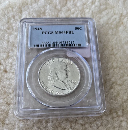 1948 FRANKLIN HALF DOLLAR PCGS MS-64 FBL- UNCIRCULATED - 50C