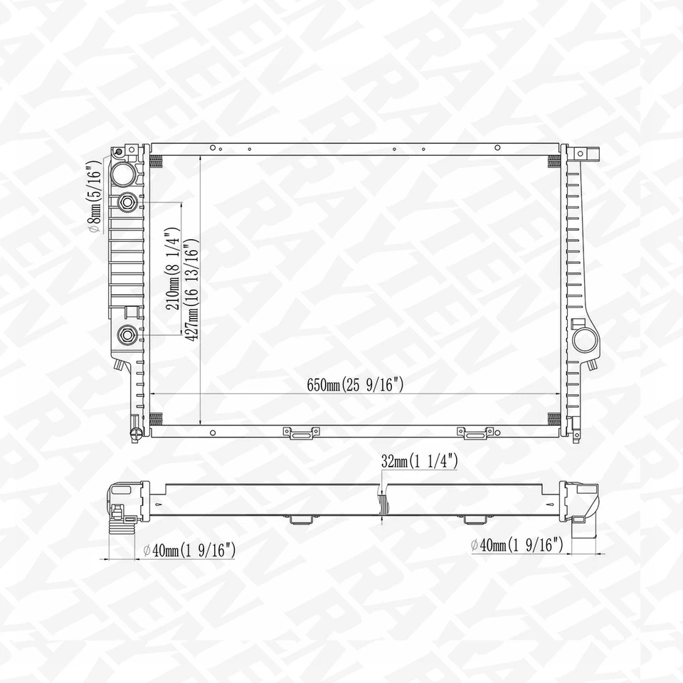 Aluminum Core Radiator for BMW 750iL 1988-1993 850i 1991-1992 DPI-1842 - Imagem 2 de 4