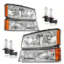 Polished Chrome Headlight Assembly OE Replacement - High  Low Beam Bulbs