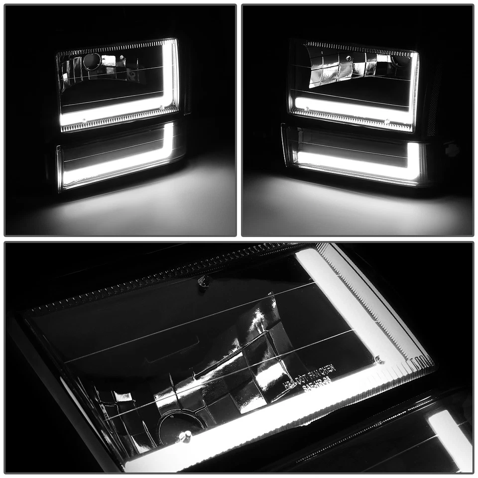 [DUAL LED DRL] PARA FORD EXPLORER 91-94 FAROS PARACHOQUES LUCES DE ESQUINA NEGRO/HUMADO Foto 3 de 4