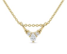 GENUINE 0.18 Cts DIAMONDS NECKLACE 14K YELLOW GOLD - Free Appraisal Service -NWT
