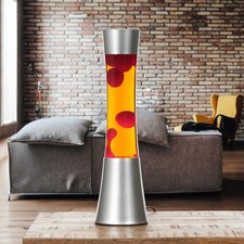 Retro Lavalampe Rot Wachs Orange inkl. Leuchtmittel mit Schalter Tisch Leuchte