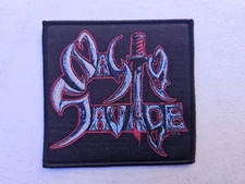 NASTY SAVAGE, SEW ON BLACK BORDER WOVEN PATCH