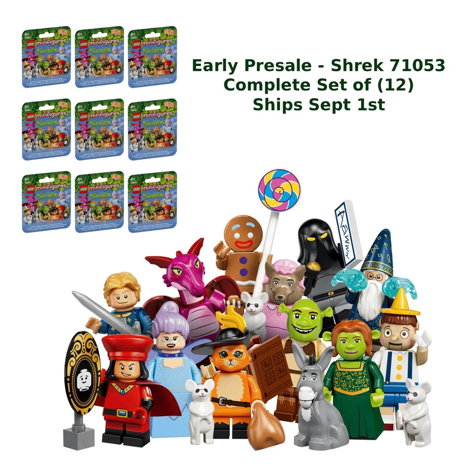 Early Presale Complete Set of (12) Lego Shrek Minifigures 71053 New Sealed 2026 - Image 1 of 4