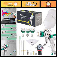 High Atomization Hvlp Spray Gun Adjustable 1.41.72.0mm Nozzles Pneumatic Gra