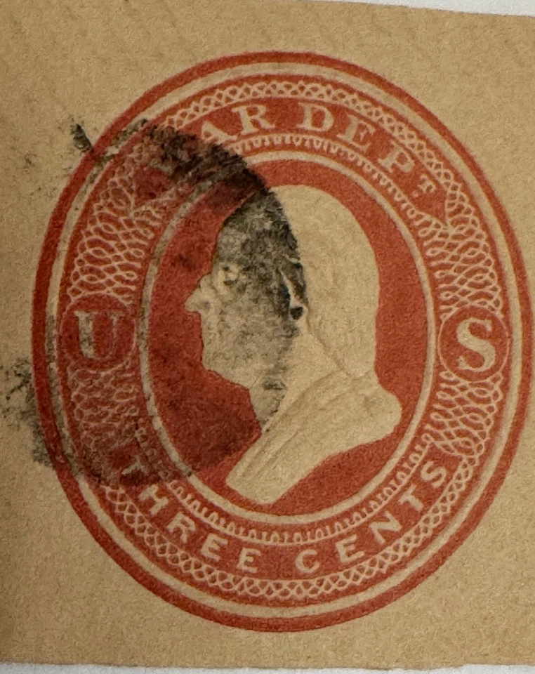 U.S. 3 Cent Vermilion, War Dept Stamp - Image 2 of 3