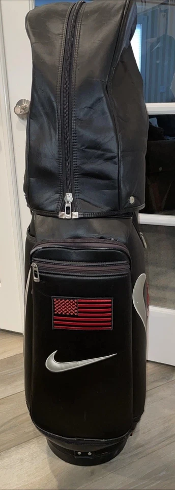 🚨 Nike VR Tour Golf Cart Bag w/ Rain Cover Black/Red/Silver Used Free Ship ⛳️ - Image 4 of 4
