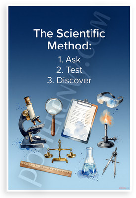 Scientific Method Ask Test Discover 12x18 Poster