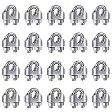 20PCS 1/8 Inches M3 Stainless Steel Wire Rope Cable Clip Clamp M3-20pcs