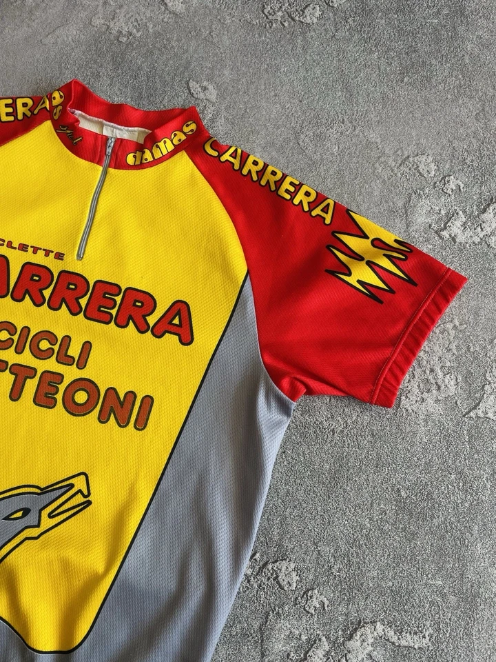 Camiseta deportiva vintage del equipo de ciclismo Carrera Blue Age Cicli Matteoni años 90 RARA ITALIA Foto 4 de 4