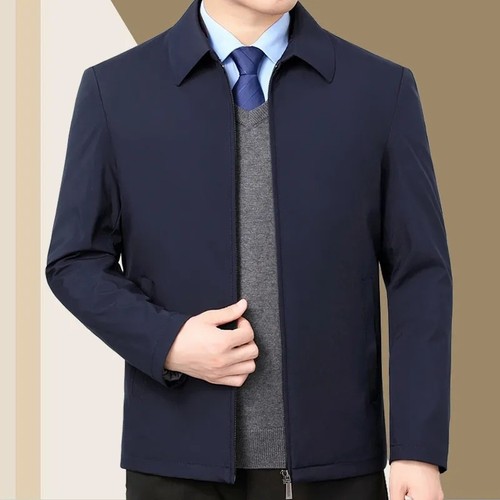 Chaqueta de Invierno Cortavientos para Hombre Chamarras Cremallera y Cuello Sola - Picture 2 of 10