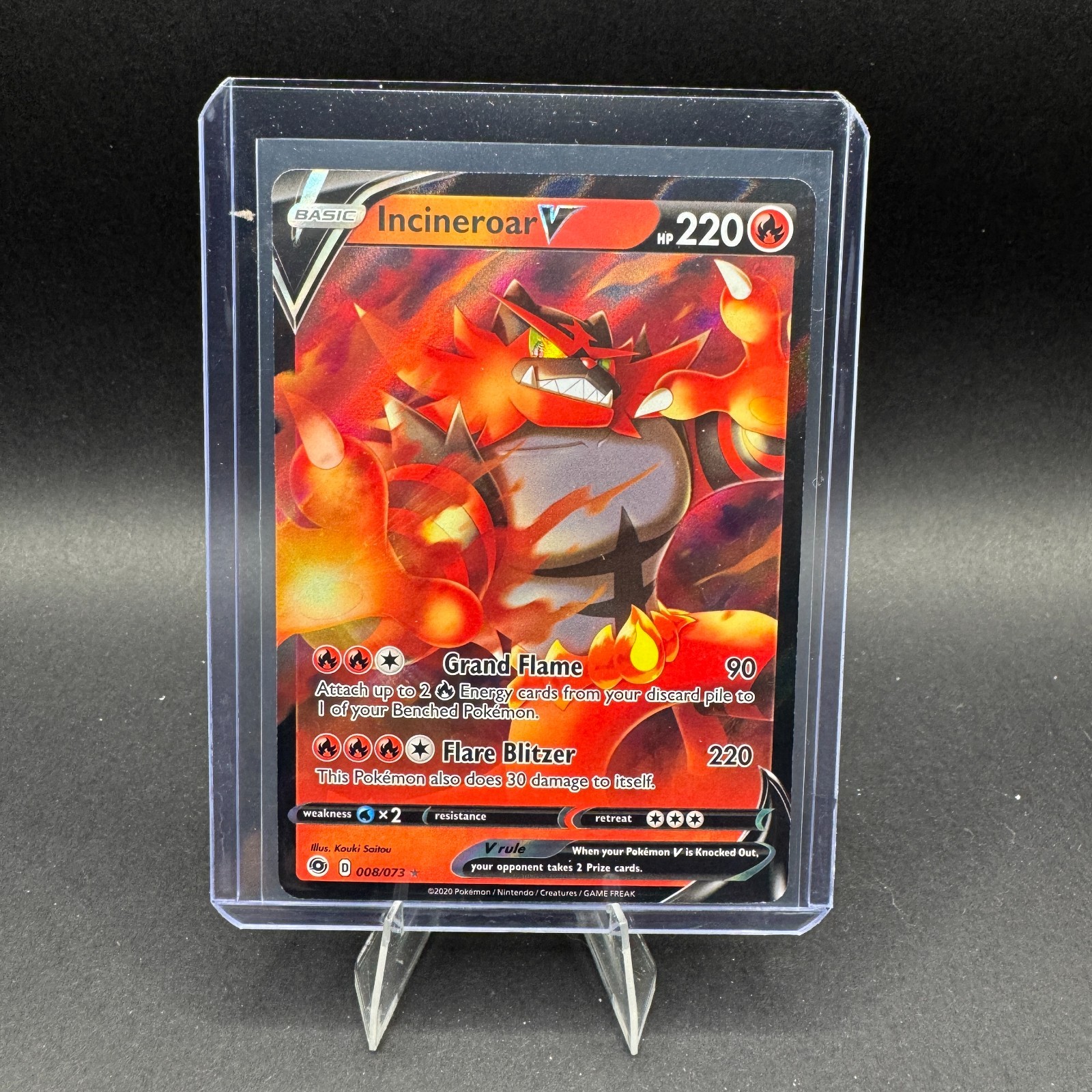 Incineroar V Pokemon SWSH Champions Path 08/73 Ultra Rare Full Art Holo NM