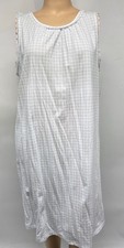 NWT 1X Croft  Barrow 100 Cotton Sleeveless Knit Nightgown Blue Checkered
