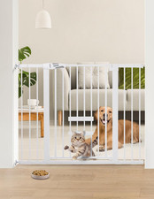 Babelio 36 Inch Extra Tall Baby Gate with Cat Door, 29-48" Metal Pet Door for St
