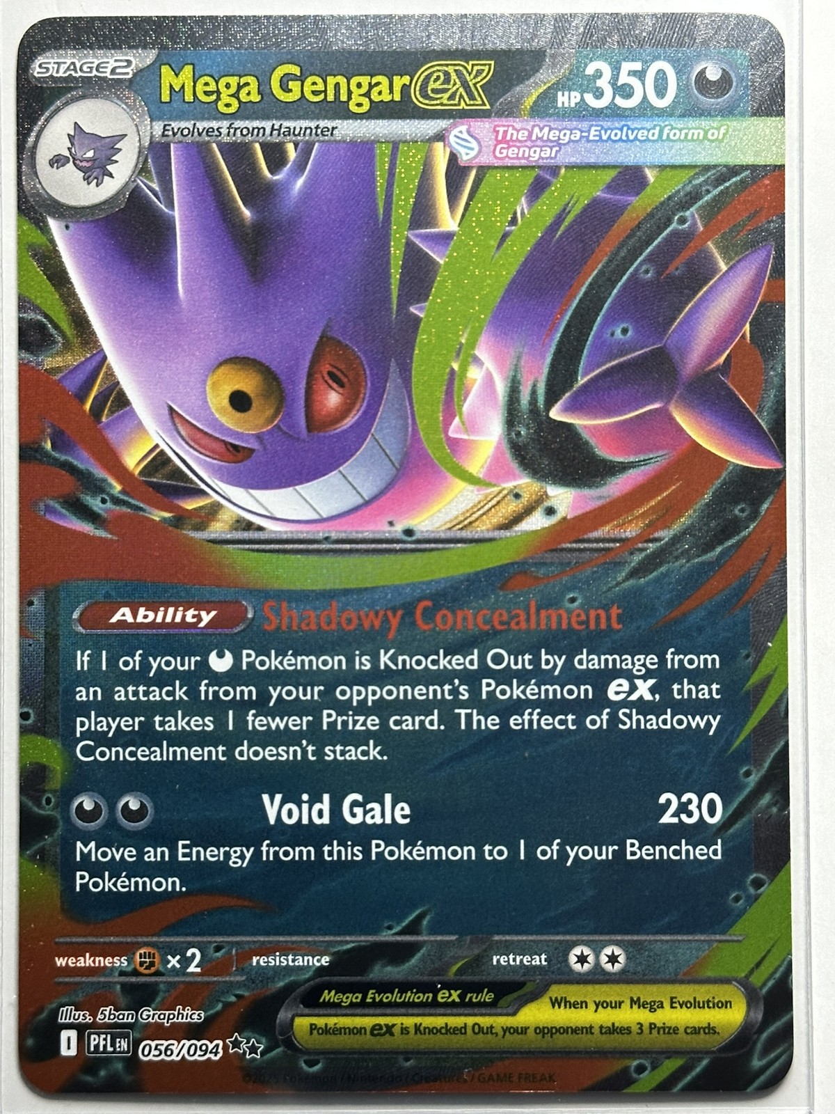 Mega Gengar ex Holo ME02: Phantasmal Flames 056/094 LP-NM Pokémon Card