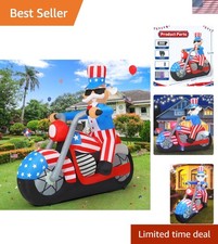 6 FT 4th of July Patriotic Inflatable Decorations Uncle Sam Blow Up Yard with...