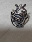 Vintage 925 Sterling Silver 3D Rose Ring Size 6