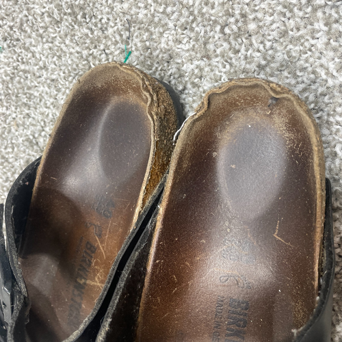 Birkenstock Arizona Sandals Women 40 US 9 Oiled Black Leather Casual Outdoor - Picture 8 of 9