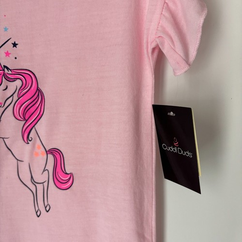 Cuddi Duds Dream More Unicorn Pink Ruffle Sleeve Flame Resistant Nightgown Sz. L - Picture 4 of 6