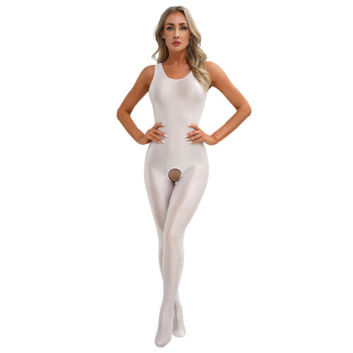 Body donna lucido senza maniche elasticizzato aperto all'uncinetto body tute - Foto 2 di 117