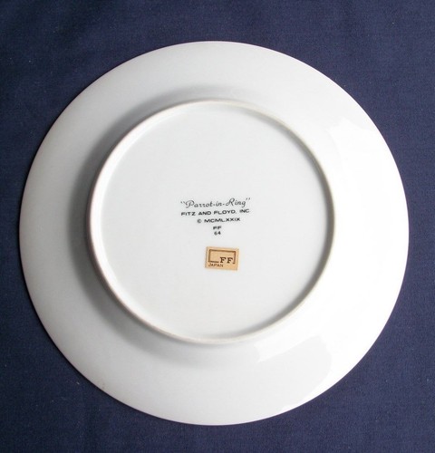 Vintage Fitz & Floyd Parrot-in-Ring Salad Appetizer Plate FF64 1979 Excellent - Picture 2 of 2