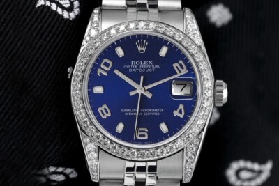 Rolex Datejust 31 mm Blue Dial Stainless Steel Diamond Ladies Watch