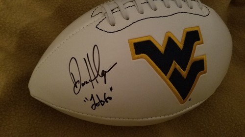 DANA HOLGORSEN WEST VIRGINIA MOUNTAINEERS SIGNED LOGO FOOTBALL W/COA - Picture 5 of 6