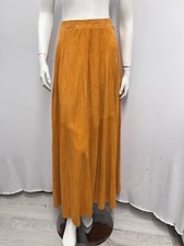 Vintage Long Suede Skirt Camille 80's Bal Harbour Shops Boutique Orange Honey L