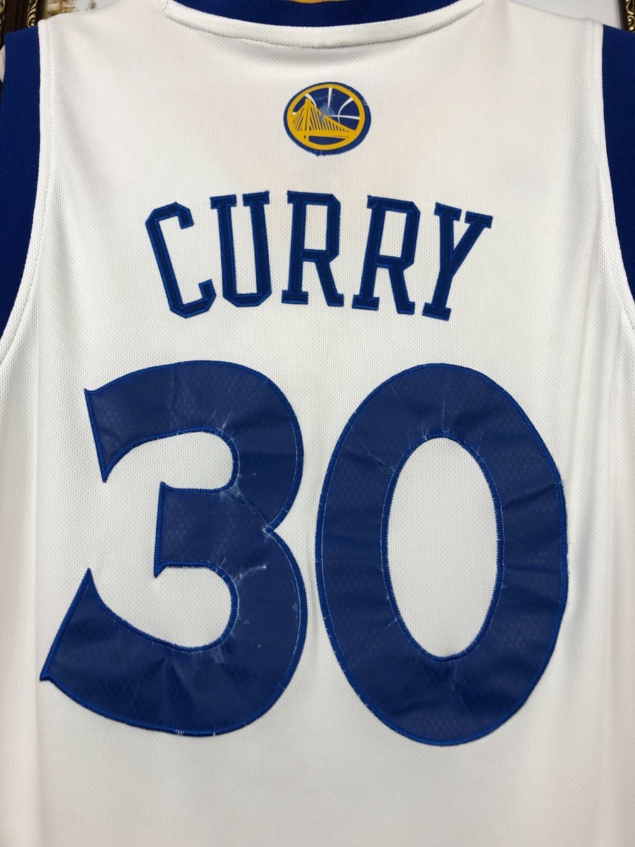 Golden State Warriors NBA #30 Curry Jersey Mens White Shirt Rare