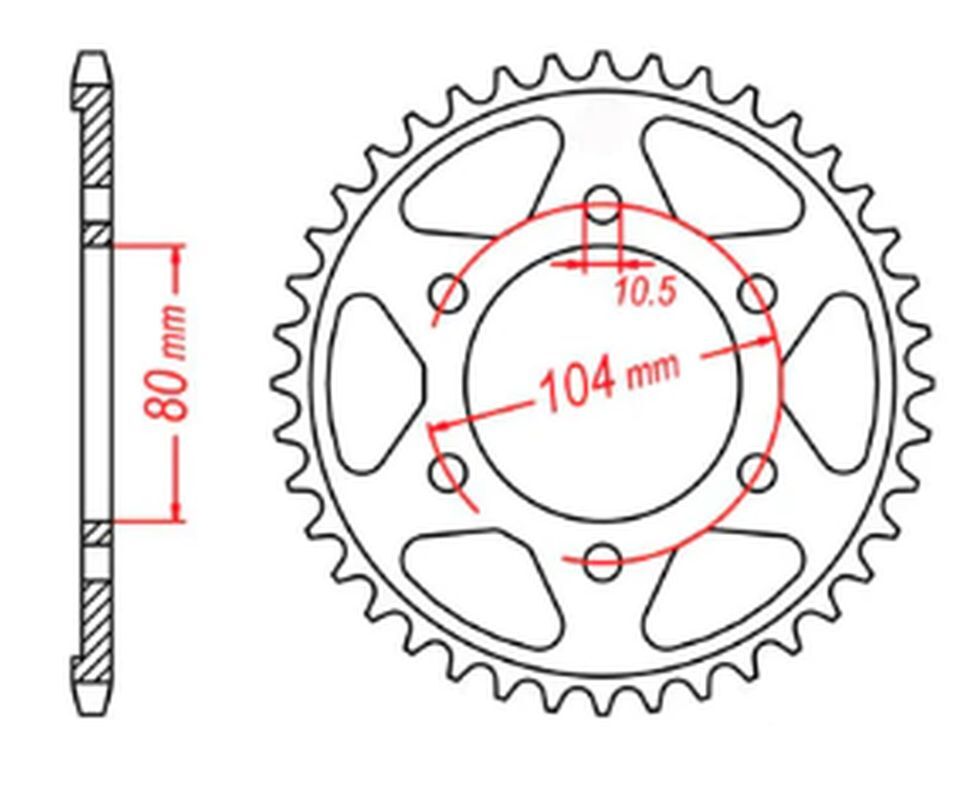 Pignon arrière JTR1489 anti-vibration 44 dents pour Kawasaki KLZ Versys 2012+