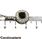 New 925 sterling silver 2ct black white diamond halo pendant necklace 18" — photo 4