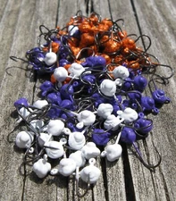 Bluegill Candy 1/64 oz Jigs White Purple and Disco Orange Glitter Z45