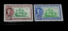 BRITISH HONDURAS 1949 15c & 10c  KING GEORGE ISSUES VERY FINE M/L/H