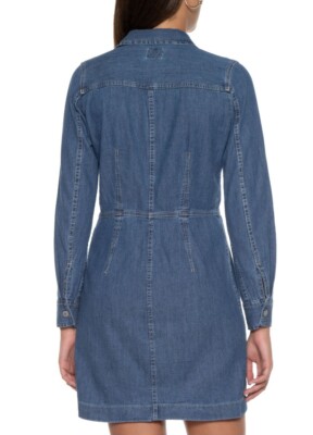chinese dress ladies Long Sleeve Denim Dresses for Women Casual Lotus Leaf Mid Waist Tshirt  Dresses at Amazon Women's Clothing store