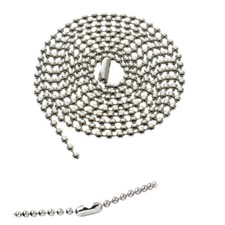 100 Nickel Plated Ball Bead Neck Chains - ID Badge Holder Lanyard Necklaces 36"