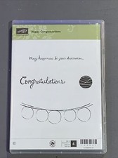 STAMPIN UP Happy Congratulations Cling Mount Stamps, Set of 4, 133047, NEW