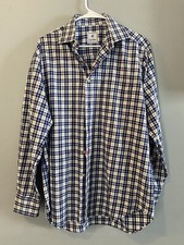 David Donahue Mens Dress Shirt Size XL Plaid Design