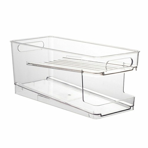 2Tiers Soda Can Dispenser Foldable Holder Organizer Rack Fridge Shelf For 10 Can - Picture 8 of 13