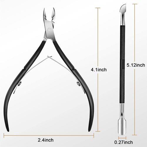 Stainless Steel Nail Cuticle Trimmer with Cuticle Pusher Manicure Pedicure Tool - Picture 2 of 7