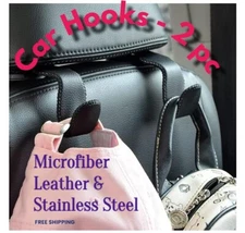 Car Hooks Seat Hangers Car Seat Headrest Hook Microfiber Leather Stainless Steel