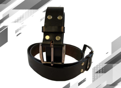 CONCEALED CARRY GUN HOLSTER LEATHER BELT BLACK METALLIC BUCKLE JEANS TROUSER