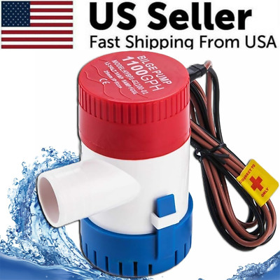 1100GPH Electric Bilge Pump For Boat Marine Submersible Sump Water Transfer USA